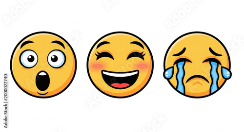 Emojis faces with different expressions.