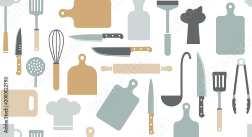 Culinary tools illustration kitchen utensils cooking preparation background