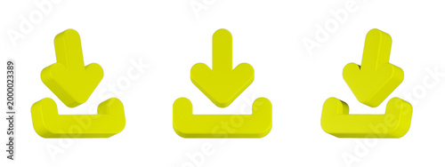 download arrow icon 3d rendering