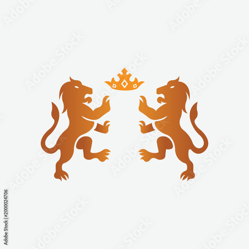 Royal Lion Emblem Logo – Crowned Heraldic Animal Symbol Design