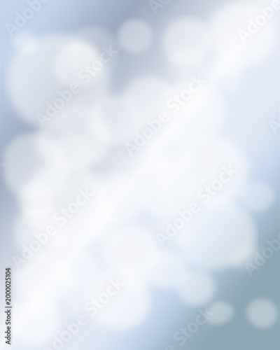 Soft abstract bokeh lights on transparent background with blue gradient