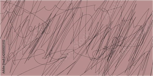 Abstract background with chaotic black scribbles on a muted reddish-brown surface, creating a textured and disordered visual effect.