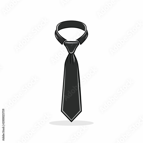 Black Necktie with Knot