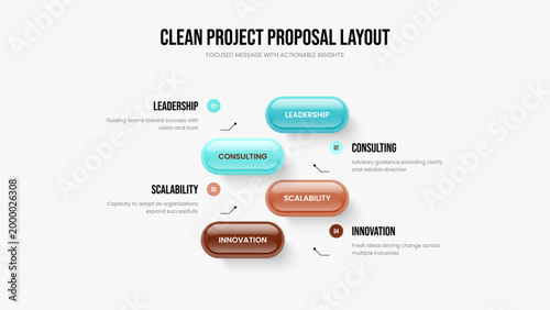Sales Introduction Four Element Infographic Presentation Template. Modern Briefing Slide Layout Vector Illustration. Digital Insight 4 Step Diagram Slideshow Design.