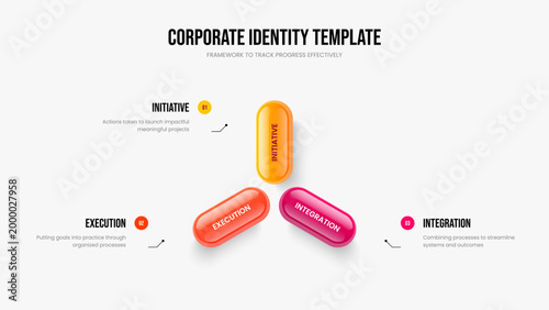 Creative Introduction 3 Step Infographic Slideshow Design. Marketing Insight Frame Layout Vector Illustration. Market Profile Three Element Diagram Presentation Template.