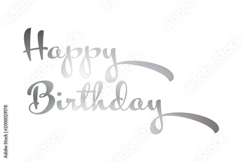 Happy Birthday - 手書き風の筆記体でおしゃれに書いた、「Happy Birthday（誕生日おめでとう）」のロゴマーク、カリグラフィー
