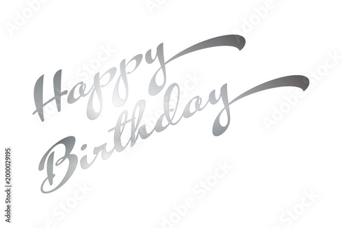 Happy Birthday - 手書き風の筆記体でおしゃれに書いた、「Happy Birthday（誕生日おめでとう）」のロゴマーク、カリグラフィー
