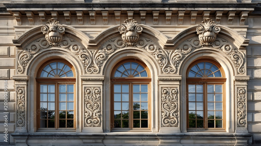 Obraz premium Ornate historical baroque architecture limestone facade design