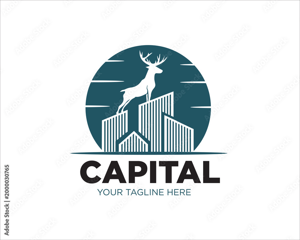 Fototapeta premium deer capital logo designs for business service