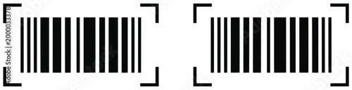 Barcode read icon, product scanner symbol, digital code scan sign, simple retail technology vector design for inventory and checkout use.