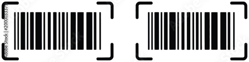 Barcode read icon, scanner symbol for product identification, digital code scan sign, retail technology vector illustration for payment systems