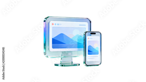 A digital vector illustration of a smartphone with a blue screen display featuring a message bubble icon for modern business communication and web app design