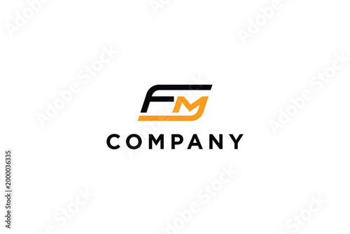 Canvastavla letter fm abstract business logo modern design minimalist template