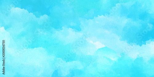 Soft watercolor blue cloudy sky background texture vector illustration for design