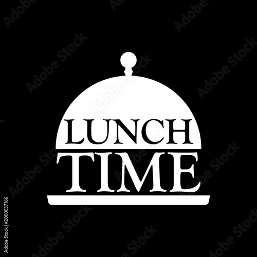Lunch time icon isolated on black background