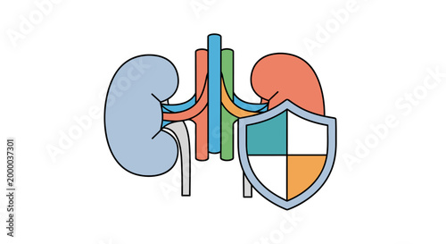 Kidney Protection and Healthcare Medical Symbol