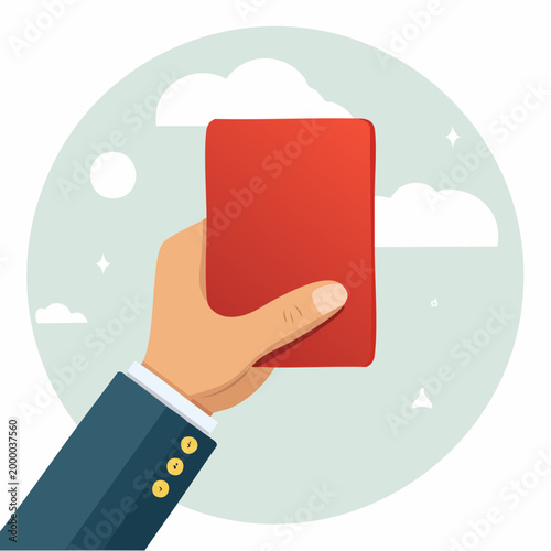 Hand Holding Red Card