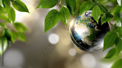 Green leaf environment earth nature ecology sustainability eco conservation planet globe green leaf environment earth nature ecology sustainability eco conservation planet globe vibrant harmony