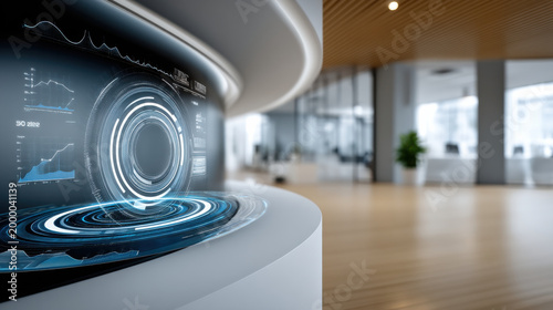 Futuristic interface hologram data visualization virtual screen modern office technology analytics business innovation digital dashboard futuristic interface hologram data visualization virtual