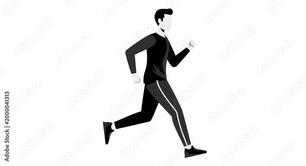 Fototapeta premium Man Running Fitness Athlete Sportswear Active Lifestyle.