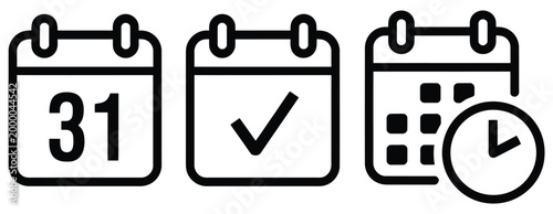 Calendar icon deadline season icon symbol, date tracking and scheduling interface element, minimal vector illustration for time management, appointment planning, and seasonal timeline concept