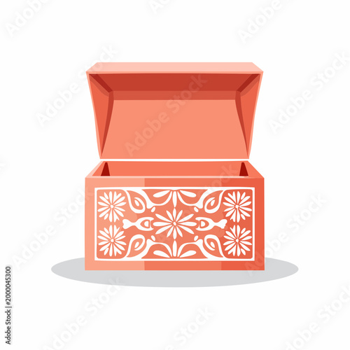 Decorative Coral Box with Open Lid