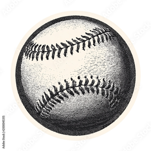 Vintage Halftone Baseball Sticker - Retro Sport Decal Isolated on Transparent Background (PNG)