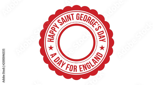 Red Saint Georges Day Stamp Graphic for English National Holiday Celebration and Event Marketing Material