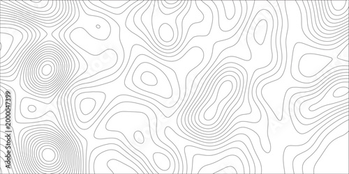 Ocean topographic line map with curvy wave isolines vector illustration. Abstract topographic contours map background, Vector contour topographic map. Cartography texture abstract banner use.