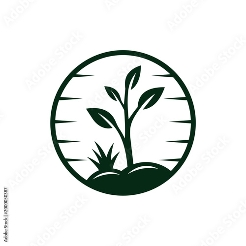 green leaves logo vector template illustration