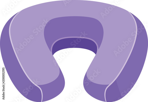 Comfortable purple travel neck pillow ergonomically designed for optimal support during journeys providing relaxation and aiding sleep on planes trains and cars with a clean white