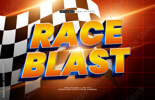 Race Blast Editable Text Effect - Speed Racing Style Bold Typography for Game and Action Design