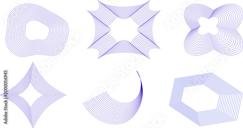 Abstract 3D Gradient Organic Shapes Collection with Smooth Fluid Forms Isolated on White Background for Modern Design Use