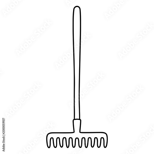 Garden rake for yard work and landscaping tasks