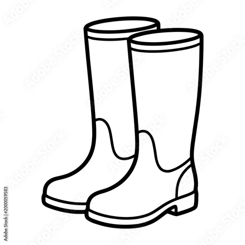Tall rubber boots for outdoor activities