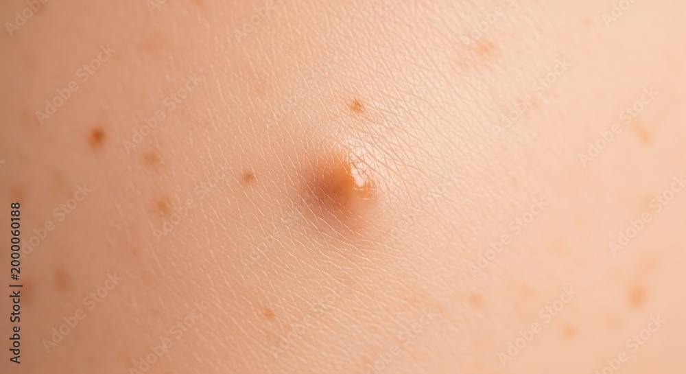 Fototapeta premium close-up of skin with mole and freckles
