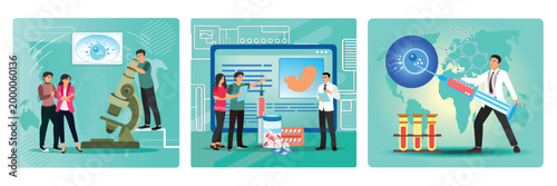  Infertility diagnosis concept. Infertility treatment. Artificial reproduction.