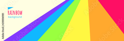 Rainbow banner with copy space. LGBTQIA flag Pride Month Background.  Vector