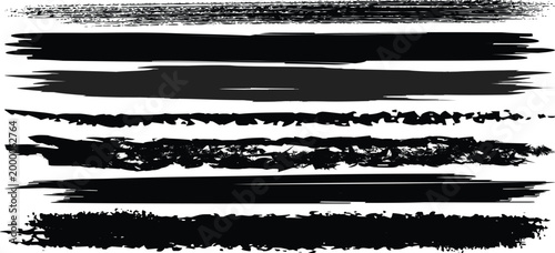 Dramatic burash effect brush strokes abstract black textures for graphic design