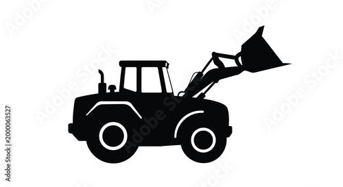 Construction loader silhouette on a white background