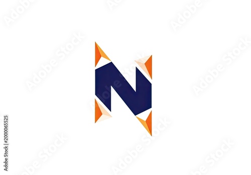 Free Download Abstract geometric letter N logo icon on white background - GFXLoad