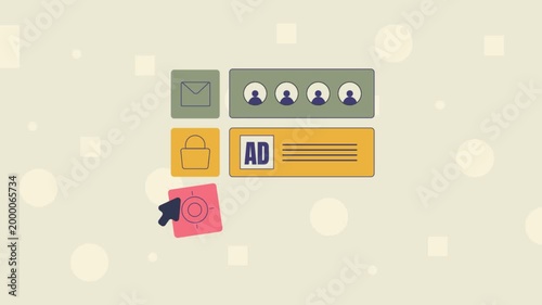 Cursor navigates personalized email, engages with ecommerce advertising positions and reflects targeted marketing campaign data report on dashboard. 