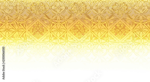Golden ornamental pattern on white background.