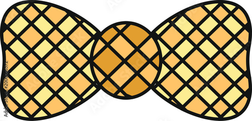 Yellow checkered bow tie fashion accessory illustration