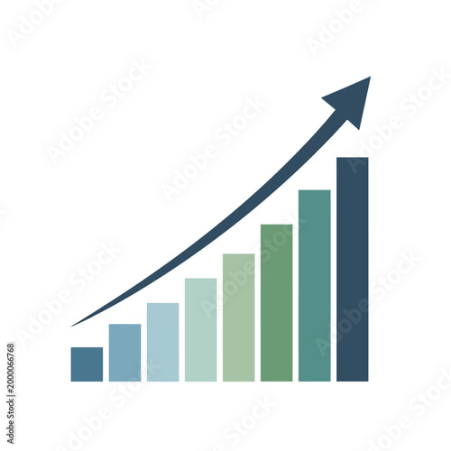 Free Download Upward Trend Bar Chart with Arrow, Business Growth Concept - GFXLoad