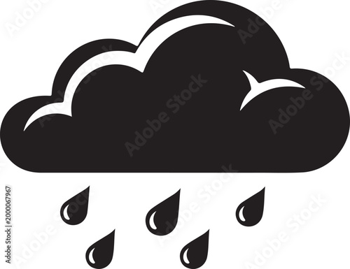 Black cloud with raindrops weather