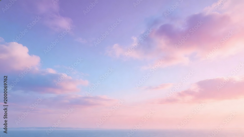 Fototapeta premium Pastel sky over calm sea