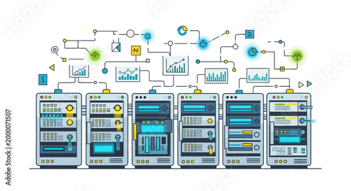 Modern Server Rack Network Data Connection Technology