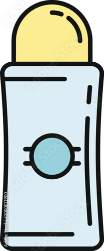 Roll on deodorant bottle representing personal hygiene and cosmetic care