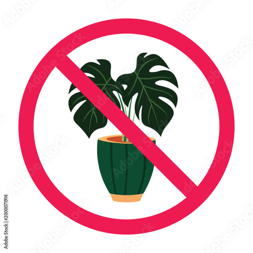 No plant sign, no touching plants, no picking leaves, no damaging plants, potted plants restricted symbol